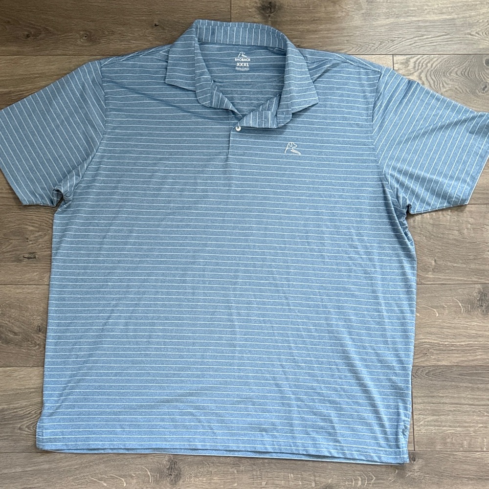 Rhoback Men's Blue Striped Polo